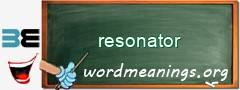 WordMeaning blackboard for resonator